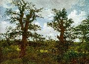 Caspar David Friedrich Landscape with Oak Trees and a Hunter oil on canvas